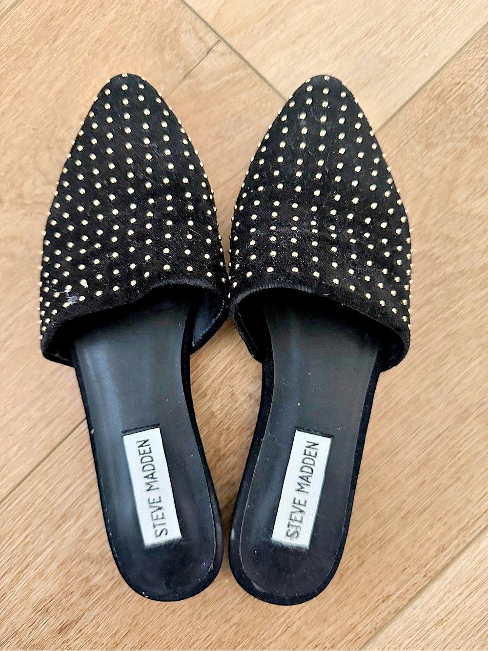 Steve Madden Trace-S Studded Leather Mules Black US 6M